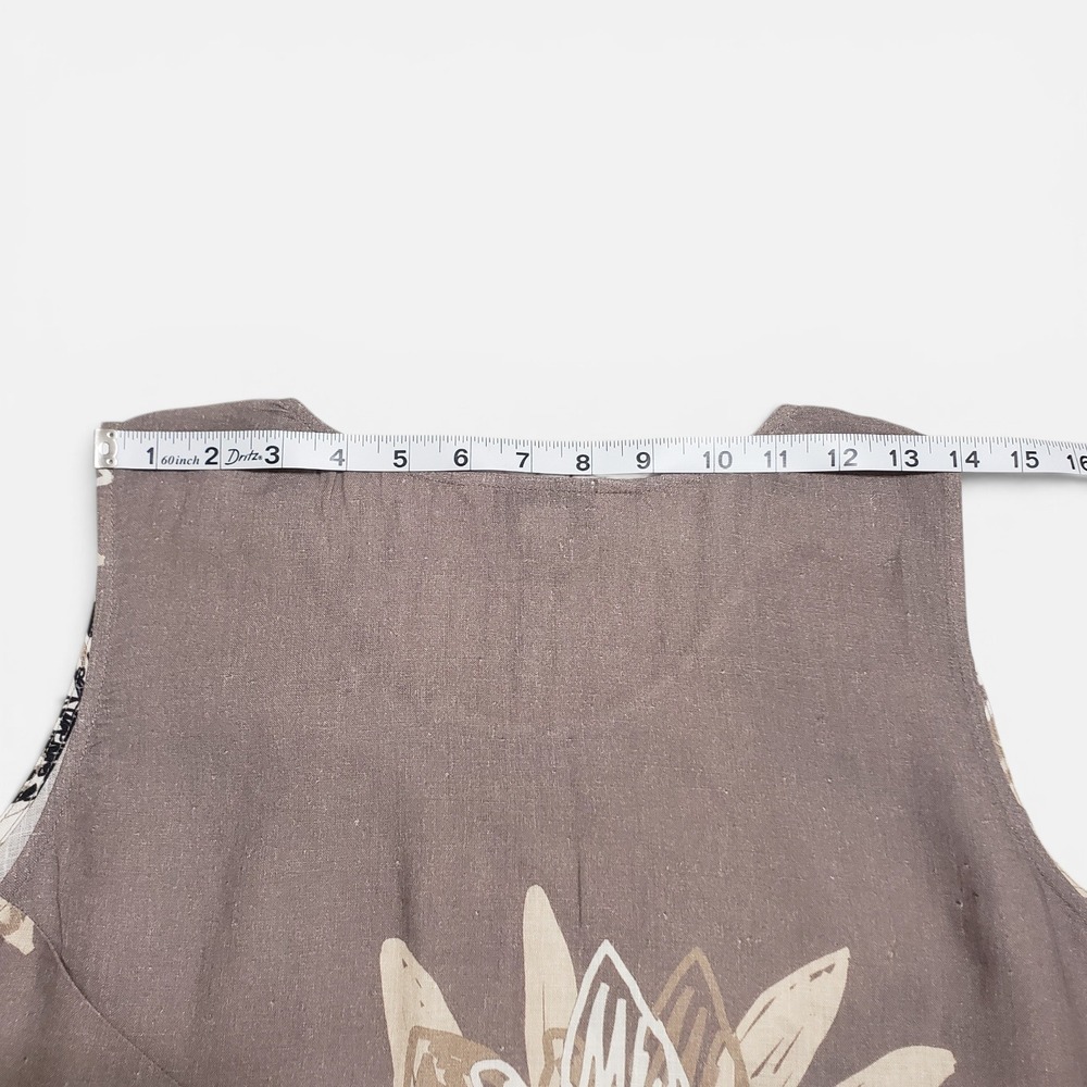 Coldwater Creek Linen Sleeveless Maxi Dress Sunflower Brown Womens Sz 12 - Picture 9 of 10
